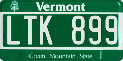 VT license plate LTK899