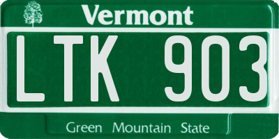 VT license plate LTK903