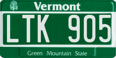 VT license plate LTK905
