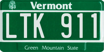 VT license plate LTK911