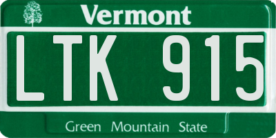 VT license plate LTK915