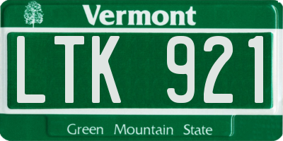 VT license plate LTK921