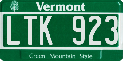 VT license plate LTK923