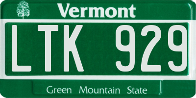 VT license plate LTK929