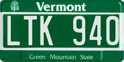 VT license plate LTK940