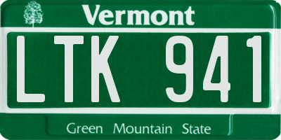 VT license plate LTK941