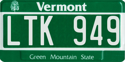 VT license plate LTK949