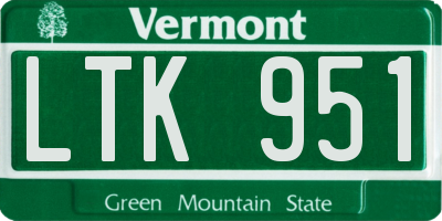 VT license plate LTK951