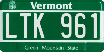 VT license plate LTK961