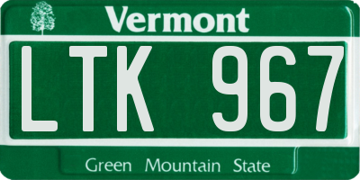 VT license plate LTK967