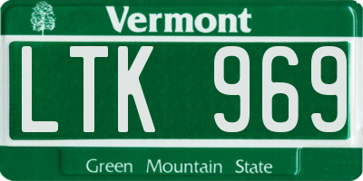 VT license plate LTK969