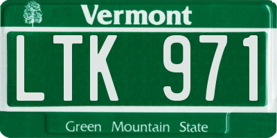 VT license plate LTK971