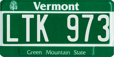 VT license plate LTK973
