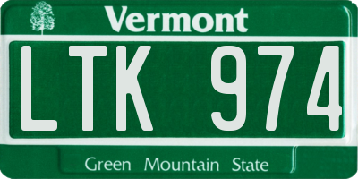 VT license plate LTK974