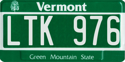 VT license plate LTK976