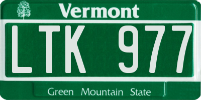 VT license plate LTK977