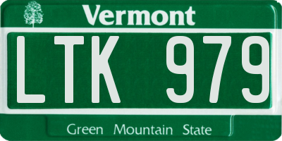VT license plate LTK979