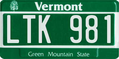 VT license plate LTK981