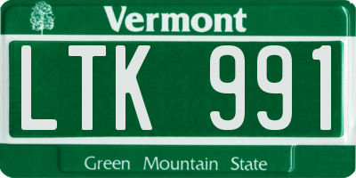 VT license plate LTK991