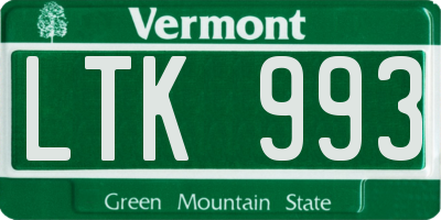 VT license plate LTK993