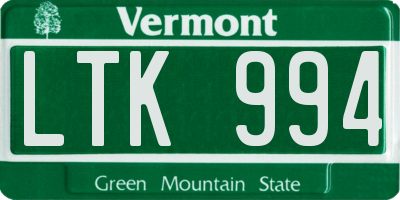 VT license plate LTK994
