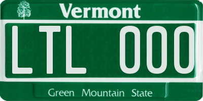 VT license plate LTL000