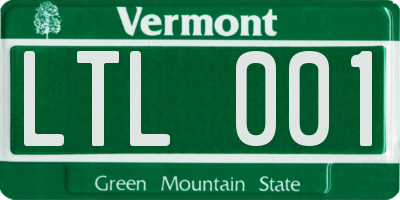 VT license plate LTL001