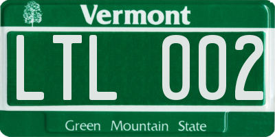 VT license plate LTL002