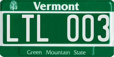 VT license plate LTL003