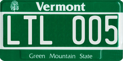 VT license plate LTL005