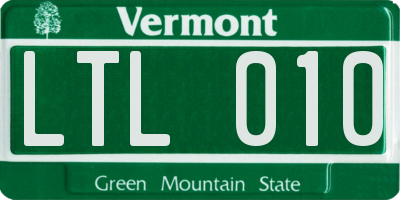 VT license plate LTL010
