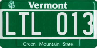 VT license plate LTL013