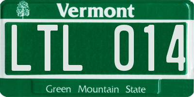 VT license plate LTL014