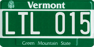 VT license plate LTL015