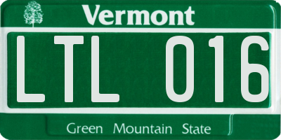 VT license plate LTL016