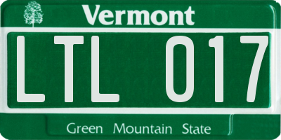 VT license plate LTL017
