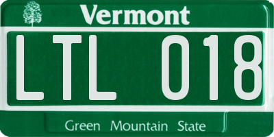 VT license plate LTL018