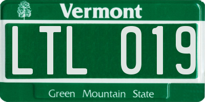 VT license plate LTL019