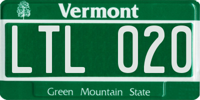 VT license plate LTL020