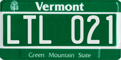 VT license plate LTL021