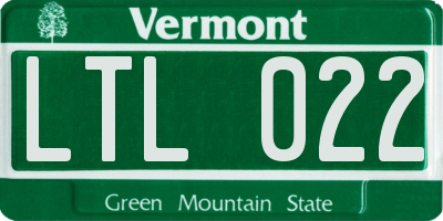 VT license plate LTL022