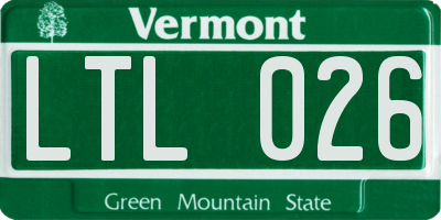 VT license plate LTL026