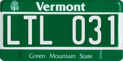 VT license plate LTL031