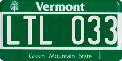 VT license plate LTL033