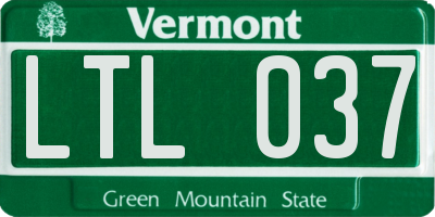 VT license plate LTL037