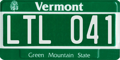 VT license plate LTL041