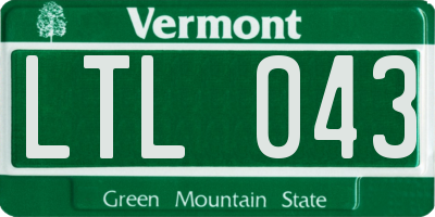 VT license plate LTL043