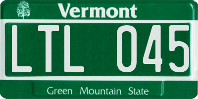 VT license plate LTL045