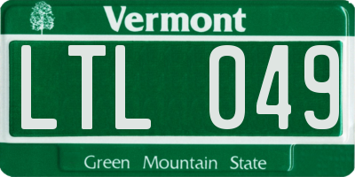 VT license plate LTL049