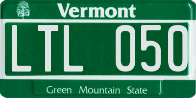 VT license plate LTL050